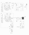 Engine Sump Lubrication Diagram and Parts List for 44M977-0001-G5  Briggs and Stratton Engine
